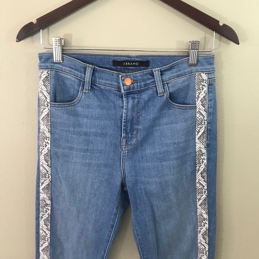 J BRAND MARIA HIGH RISE SKINNY JEANS Snake Print - Picture 4 of 12